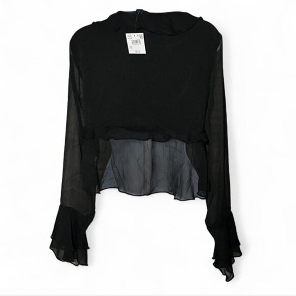 AE Long-Sleeve Ruffle Babydoll Blouse - Picture 3 of 4